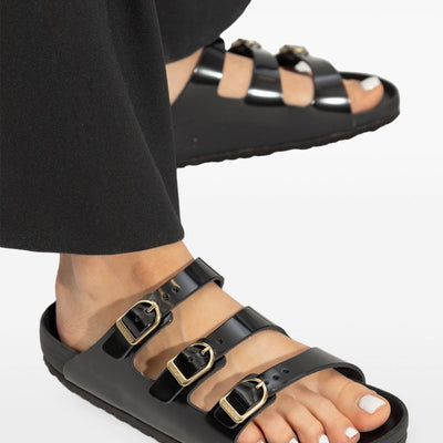 Birkenstock Florida Fresh Natural Leather Patent Sandals