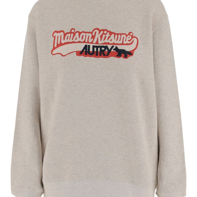 Autry X Maison Kitsune Logo cotton sweatshirt