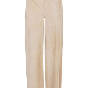 Via Masini 80 Suede leather trousers