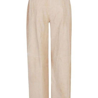 Via Masini 80 Suede leather trousers