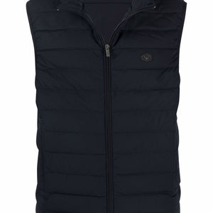 Emporio Armani Full-zip, sleeveless quilted nylon down jacket with eagle logo patch