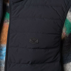 Emporio Armani Full-zip, sleeveless quilted nylon down jacket with eagle logo patch