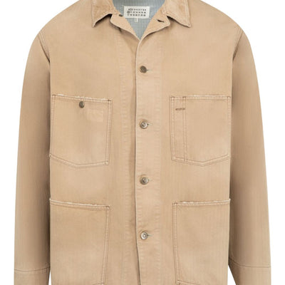 Maison Margiela Herringbone-weave shirt jacket