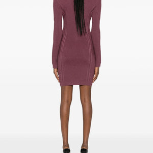 Balmain V-Neck Knitted Mini Dress