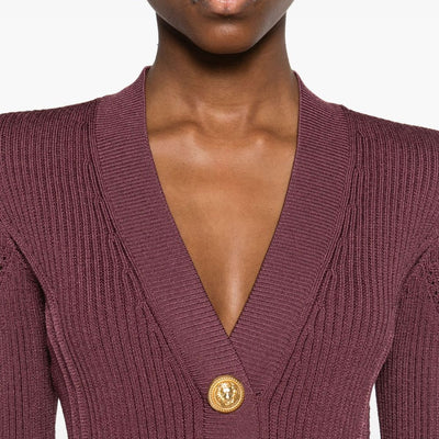Balmain V-Neck Knitted Mini Dress