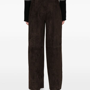 Via Masini 80 Leather wide-leg trousers