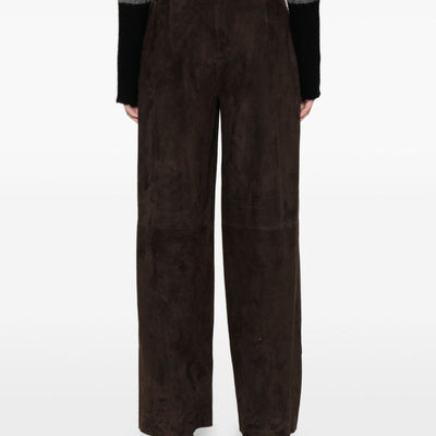 Via Masini 80 Leather wide-leg trousers