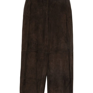Via Masini 80 Leather wide-leg trousers