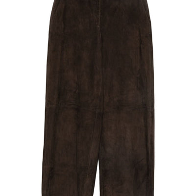 Via Masini 80 Leather wide-leg trousers