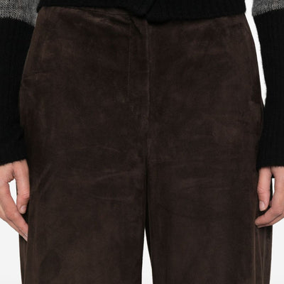 Via Masini 80 Leather wide-leg trousers