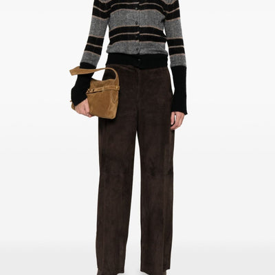 Via Masini 80 Leather wide-leg trousers