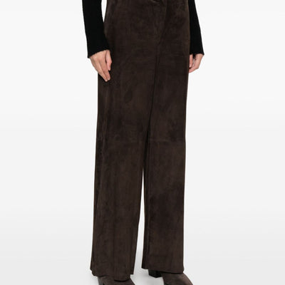 Via Masini 80 Leather wide-leg trousers