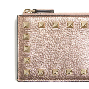 Valentino Garavani-Rockstud grainy card holder