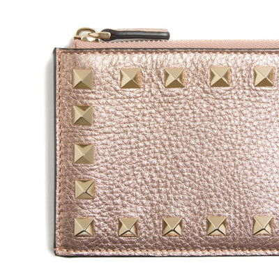 Valentino Garavani-Rockstud grainy card holder