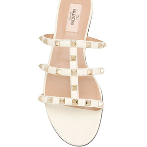 Valentino Garavani Rockstud Laminated Nappa Slide Sandal