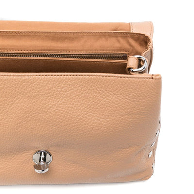 Zanellato Postina® Small Bag In Hammered Leather Brown Cantucci
