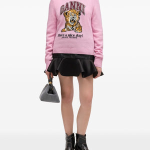 Ganni Wool crewneck sweater