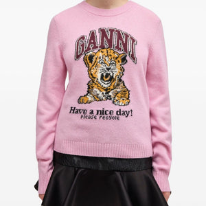 Ganni Wool crewneck sweater