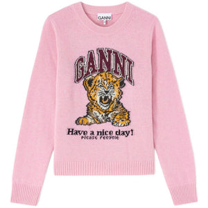 Ganni Wool crewneck sweater