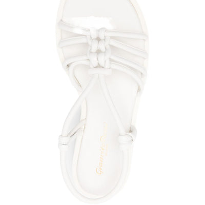 Gianvito Rossi Hebe leather knotted platform sandals.
