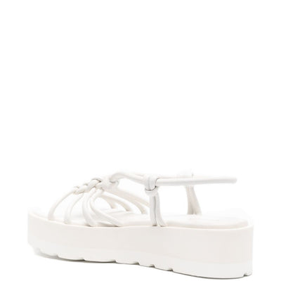 Gianvito Rossi Hebe leather knotted platform sandals.