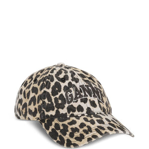 Ganni Leopard Canvas Cap