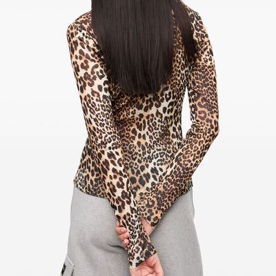 Ganni Leopard print top