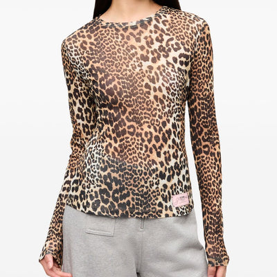 Ganni Leopard print top