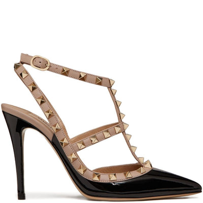 Valentino Garavani Rockstud Patent Pumps With 100mm Straps