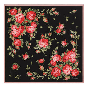 Dolce & Gabbana-Roses Bouquet Print Silk Foulard