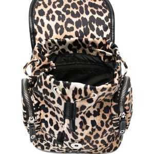 Ganni Leopard Small Nylon Bucky Backpack