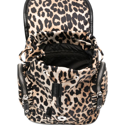 Ganni Leopard Small Nylon Bucky Backpack