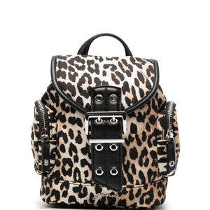 Ganni Leopard Small Nylon Bucky Backpack