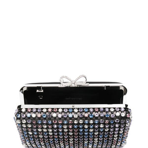 Self-Portrait Multi Crystal Chainmail Clutch