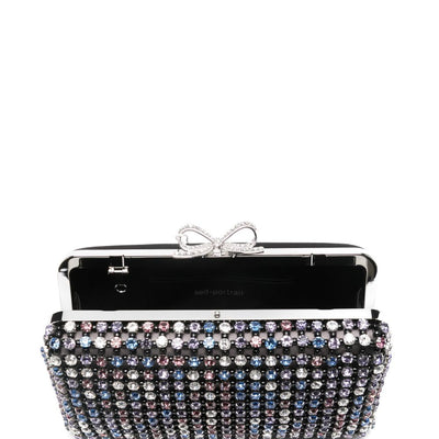 Self-Portrait Multi Crystal Chainmail Clutch