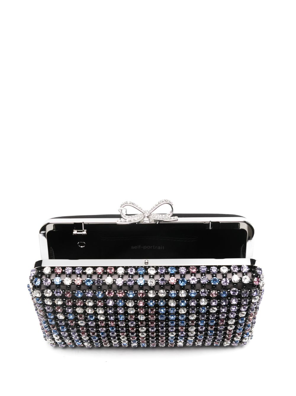 Self-Portrait Multi Crystal Chainmail Clutch