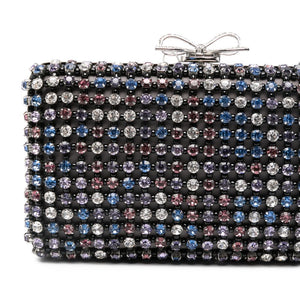 Self-Portrait Multi Crystal Chainmail Clutch
