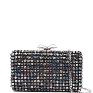 Self-Portrait Multi Crystal Chainmail Clutch