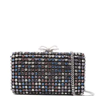 Self-Portrait Multi Crystal Chainmail Clutch