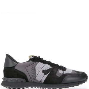Valentino Garavani Rockrunner Camouflage Sneaker In Fabric-Mesh