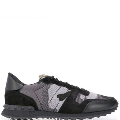Valentino Garavani Rockrunner Camouflage Sneaker In Fabric-Mesh