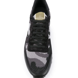Valentino Garavani Rockrunner Camouflage Sneaker In Fabric-Mesh