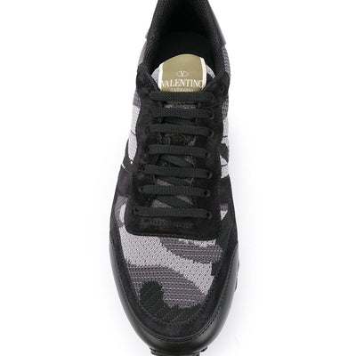 Valentino Garavani Rockrunner Camouflage Sneaker In Fabric-Mesh