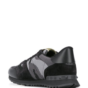 Valentino Garavani Rockrunner Camouflage Sneaker In Fabric-Mesh