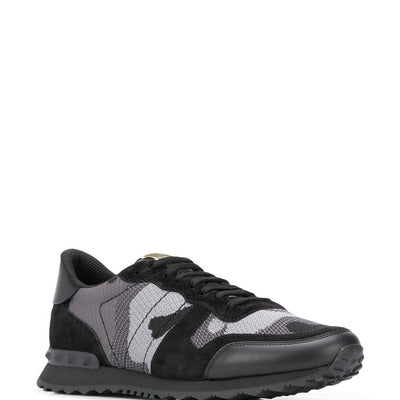 Valentino Garavani Rockrunner Camouflage Sneaker In Fabric-Mesh