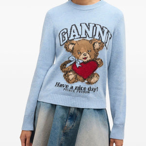 Ganni Wool crewneck sweater