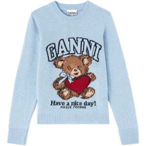 Ganni Wool crewneck sweater