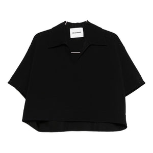 Jil Sander V-neck short sleeves straight hem Cropped polo shirt
