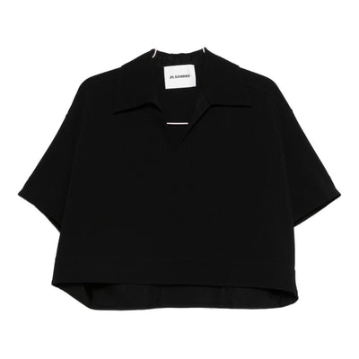 Jil Sander V-neck short sleeves straight hem Cropped polo shirt