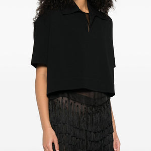 Jil Sander V-neck short sleeves straight hem Cropped polo shirt